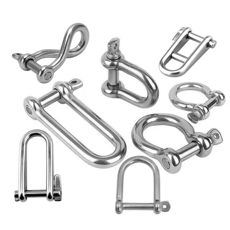 Heavy Duty Stainless Steel 316 304 Manufacturing 4mm Adjustable Dee D Shackles 1/2" 3/4" G209 Anchor Pin U Bolt Type Bow Shackle